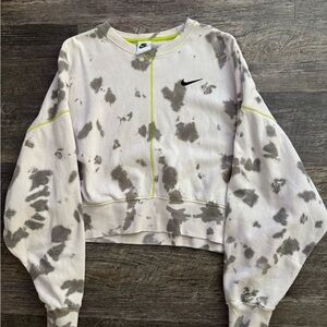 Nike Cream and Gray Sweatshirt with Neon Accents